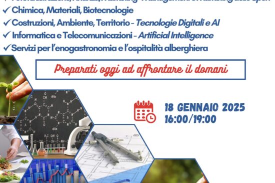 OPENDAY – Vi presentiamo la nostra offerta formativa – 18 Gennaio ore 16:00